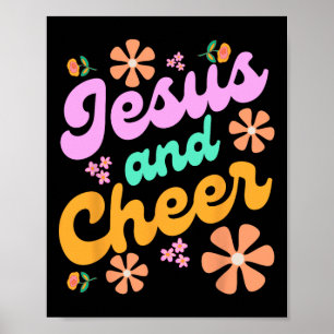 Jesus und Cheer Cheerleading-Trainer Lustig Groovy Poster