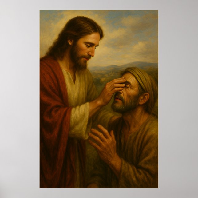 Jesus und das Blinde Man™ LDS Wall Art Poster (Vorne)