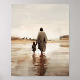 Jesus und das kleine Mädchen, Digitaldruck, Skizze Poster