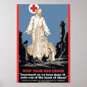Jesus und das Rote Kreuz Poster