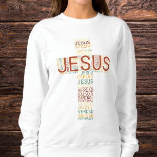Jesus und der Glaube kreuzen das Christliche Spani Sweatshirt