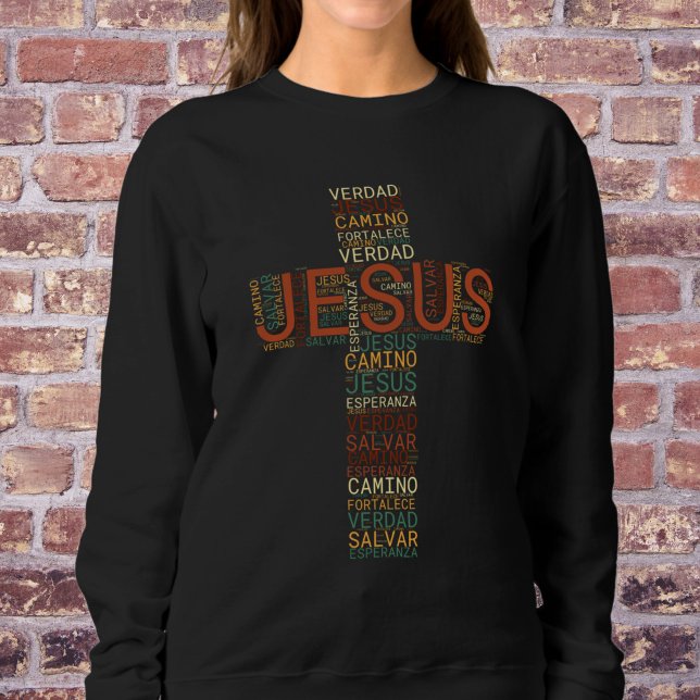 Jesus und der Glaube kreuzen das Christliche Spani Sweatshirt (Von Creator hochgeladen)