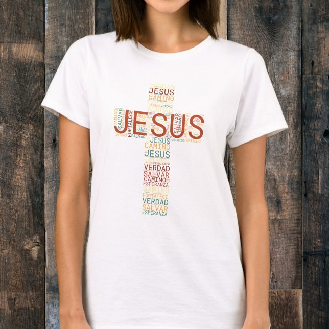 Jesus und der Glaube kreuzen das Christliche Spani T-Shirt (Von Creator hochgeladen)