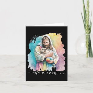 Jesus und der Osterhase - er ist Christlich versch Karte