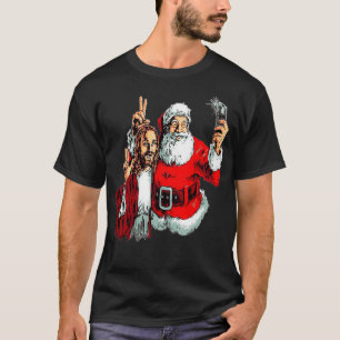 Jesus und der Weihnachtsmann T-Shirt