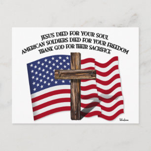 Jesus und die amerikanischen Soldaten rocken über  Postkarte