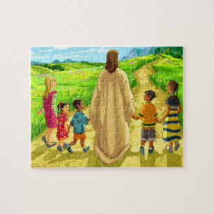 Jesus und die Kinder auf einem Reise-Puzzle Puzzle