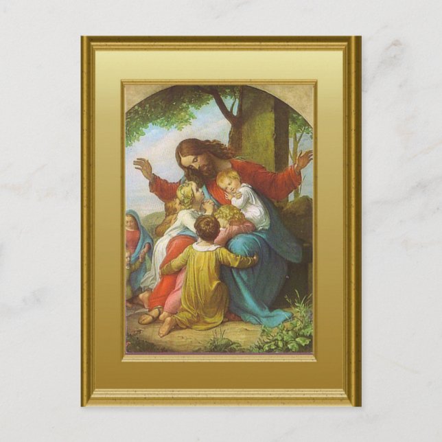 Jesus und die Kinder Postkarte (Vorderseite)