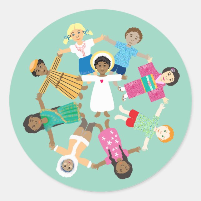 Jesus und die Kinder Sticker (Vorderseite)