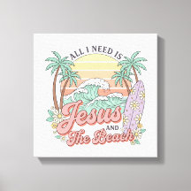 Jesus und die Leinwand am Strand