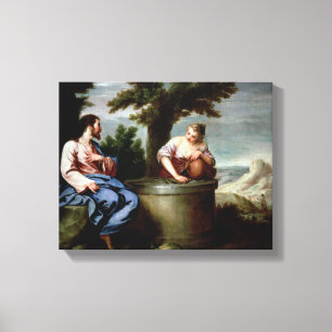 Jesus und die Samariter-Frau Leinwanddruck