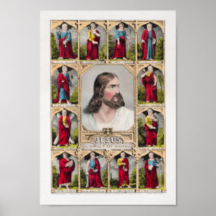 Jesus und die Zwölf Apostel Poster