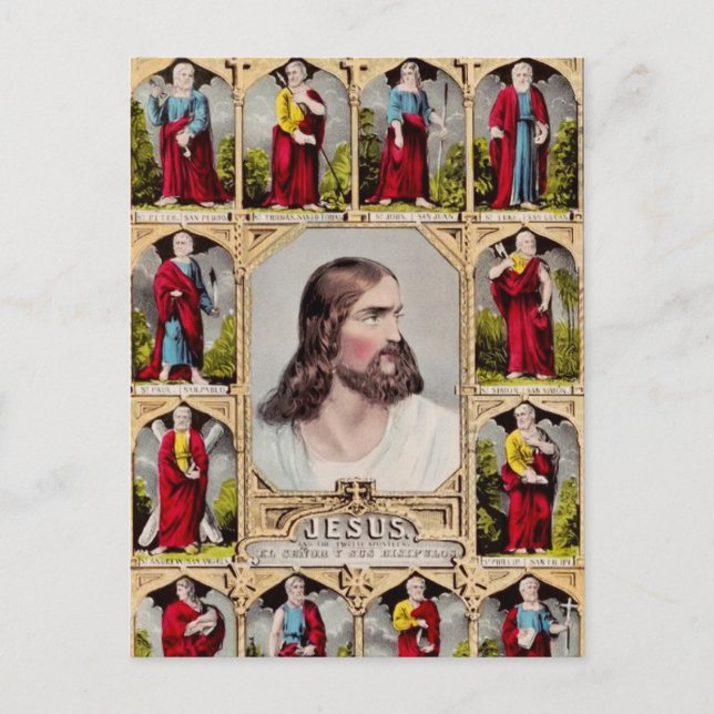 Jesus und die zwölf Apostel Postkarte (Vorderseite)