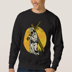 Jesus und eine Kreuzreligiös Guten Freitag Christl Sweatshirt