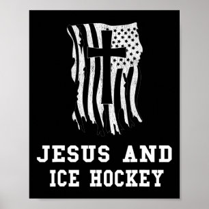 Jesus und Eishockey-Design Christlicher Jesus-Fan  Poster