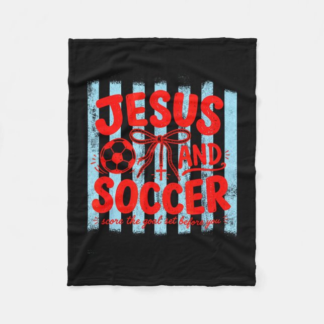 Jesus und Fußball liebende Mutter Glaube religiöse Fleecedecke (Vorderseite)