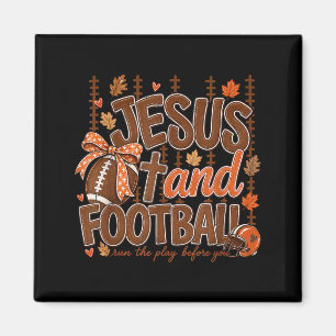 Jesus und Fußball-Spieltag-Touchdown-Christen Magnet