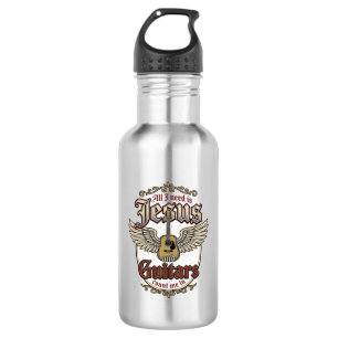 Jesus und Gitarren Vintage Christliche Gitarre Edelstahlflasche