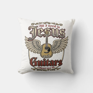 Jesus und Gitarren Vintage christliche Gitarre Kissen