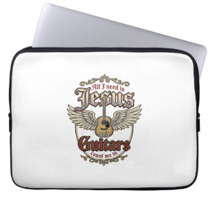 Jesus und Gitarren Vintage Christliche Gitarre Laptopschutzhülle