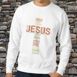 Jesus und Glaube Kreuz Männer christlich Spanisch Sweatshirt