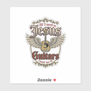 Jesus und Guitars Vintage Christliche Gitarre Aufkleber