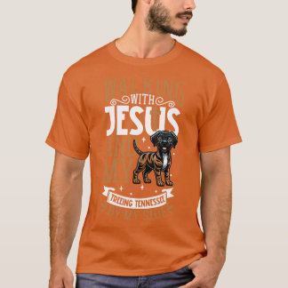 Jesus und Hund Treeing Tennessee Brindle T-Shirt