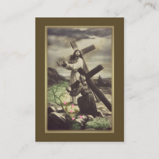 Jesus und junges Mädchen, die quere heilige Karte (Vorderseite)