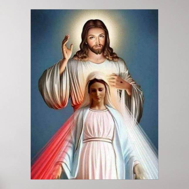 Jesus und Jungfrau Mary Poster Paper (Vorne)