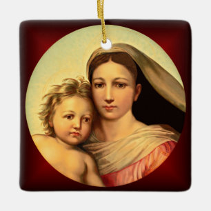 Jesus und Jungfrau Mary, Sixine Madonna ~ Keramikornament