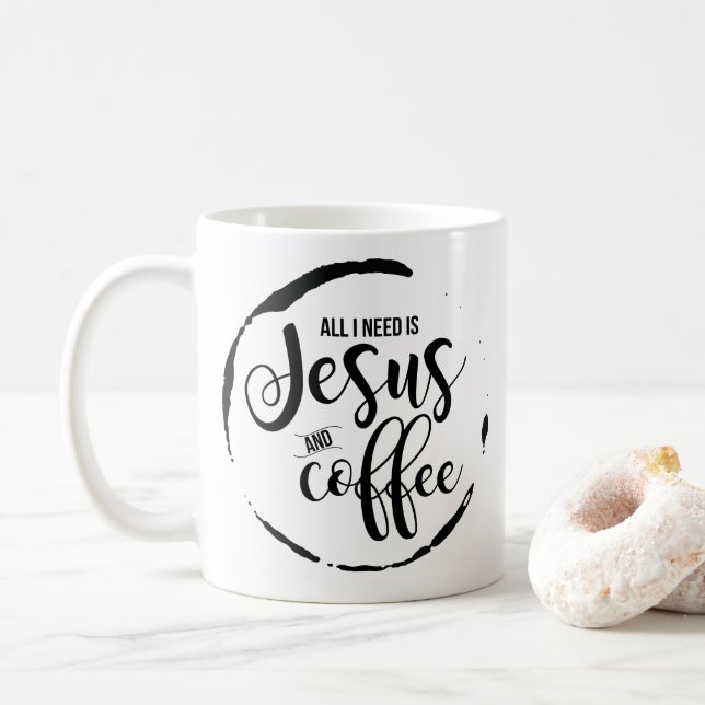 Jesus- und Kaffee-Tasse Kaffeetasse (Mit Donut)