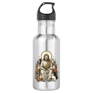 Jesus und Katzen Vintage Edelstahlflasche