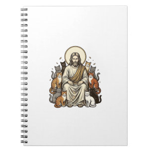 Jesus und Katzen Vintage Notizblock