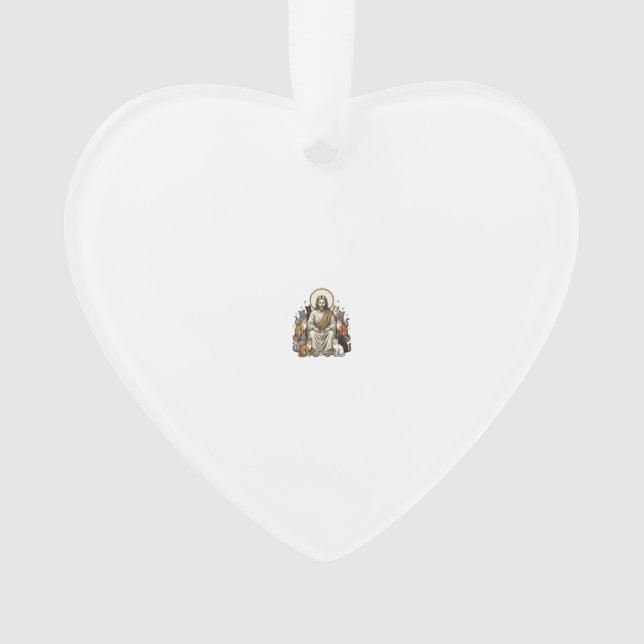 Jesus und Katzen Vintage Ornament (Vorderseite)