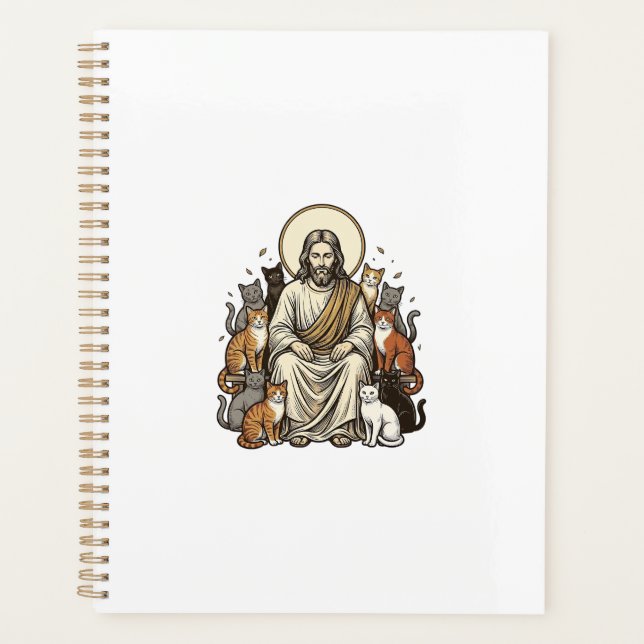 Jesus und Katzen Vintage Planer (Vorderseite)