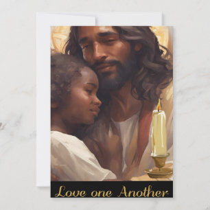 Jesus und Kind christlicher Poser Feiertagskarte