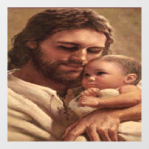 Jesus und Kind Fensteraufkleber