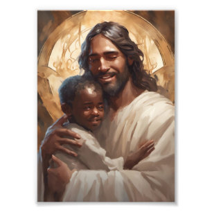 Jesus und Kind Fotodruck
