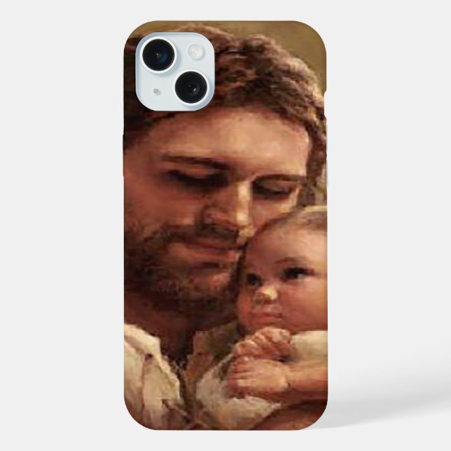 Jesus und Kind iPhone Hülle (Rückseite)