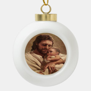 Jesus und Kind Keramik Kugel-Ornament