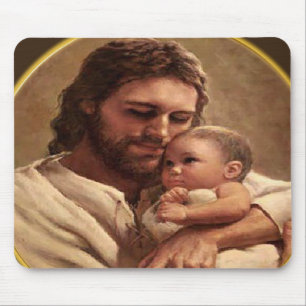 Jesus und Kind Mousepad