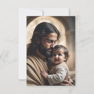 Jesus und Kind RSVP Karte