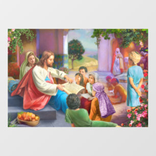 Jesus und Kinder Fensteraufkleber