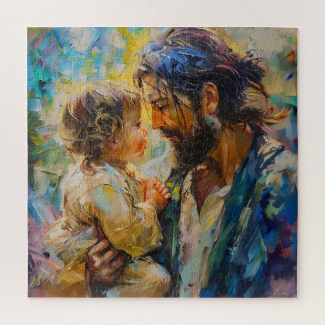 Jesus- und Kinderausdruck Puzzle (Vertikal)