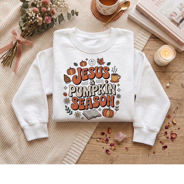 Jesus und Kürbissaison. Erntedankfest  Sweatshirt (Von Creator hochgeladen)