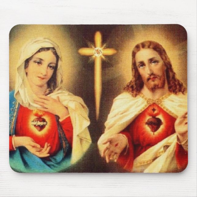 Jesus und Maria heiligen Herz Mousepad (Vorne)