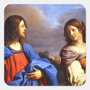 Jesus und Mary Magdalene Quadratischer Aufkleber