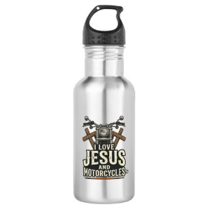 Jesus und Motorräder Vintage christlicher Biker-En Edelstahlflasche