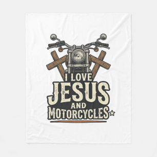 Jesus und Motorräder Vintage christlicher Biker-En Fleecedecke