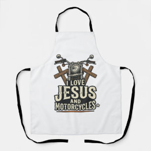 Jesus und Motorräder Vintage christlicher Biker-En Schürze